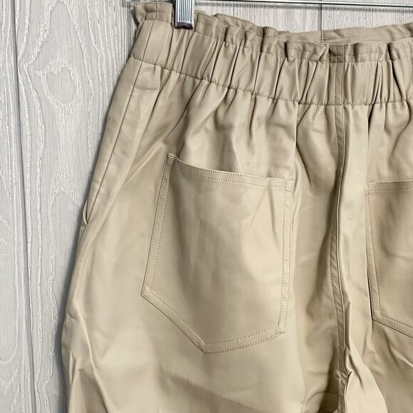 Modern Citizen Kipp Paperbag Vegan Leather Shorts Sand Large NWT - Picture 7 of 9